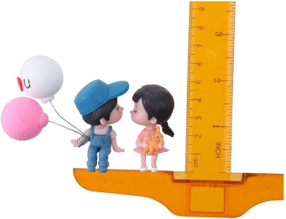 2pcs Cartoon Character Air Balloon Car Dashboard Decor, Resin Car Interior Ornament with Cute Couple Design, Perfect Gift for Couples and Friends, Car Accessory | Playful Design | Durable Plastic, Car Decorations
