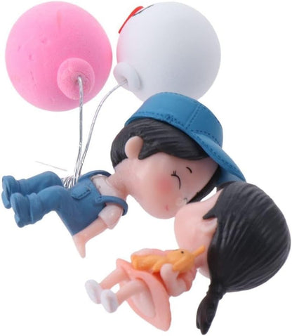 2pcs Cartoon Character Air Balloon Car Dashboard Decor, Resin Car Interior Ornament with Cute Couple Design, Perfect Gift for Couples and Friends, Car Accessory | Playful Design | Durable Plastic, Car Decorations
