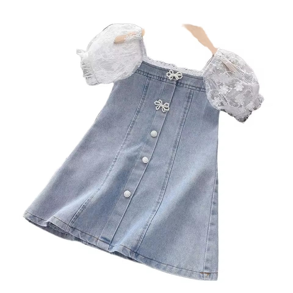 Cowboy Clothing Puff Sleeves Princess Dress for Kids Girls (Available)