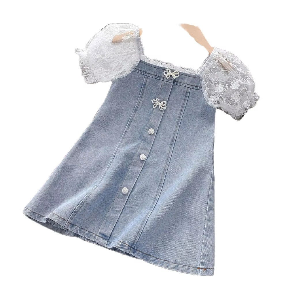 Cowboy Clothing Puff Sleeves Princess Dress for Kids Girls (Available)