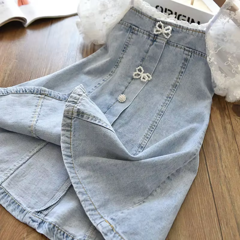 Cowboy Clothing Puff Sleeves Princess Dress for Kids Girls (Available)