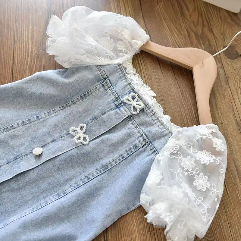 Cowboy Clothing Puff Sleeves Princess Dress for Kids Girls (Available)