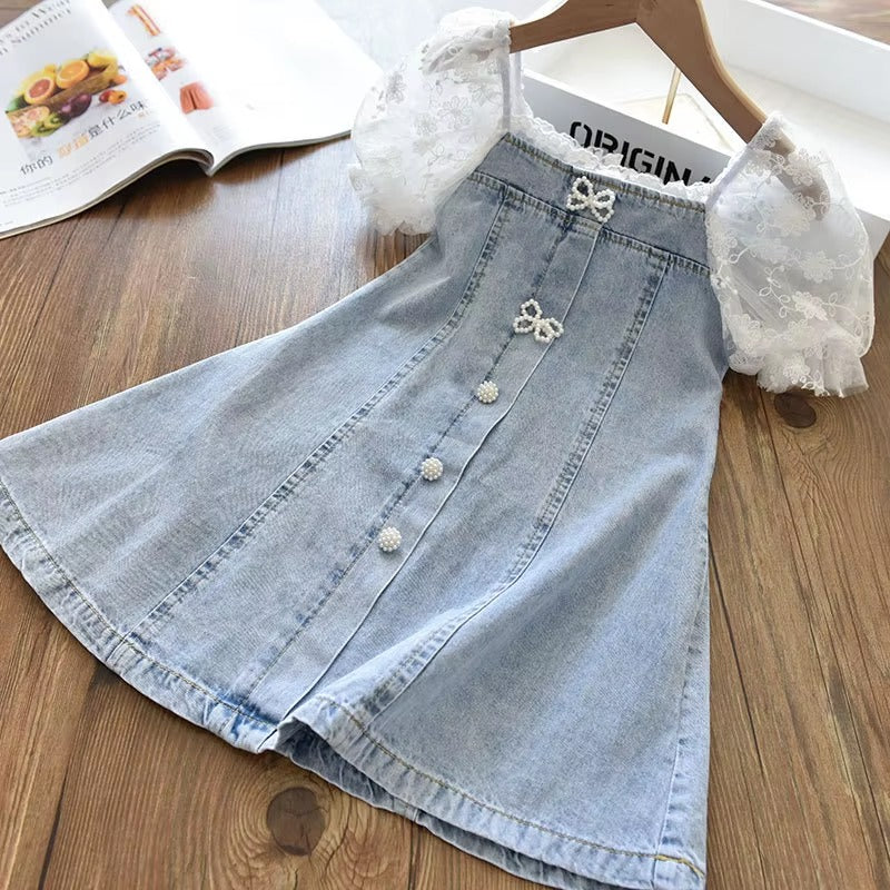 Cowboy Clothing Puff Sleeves Princess Dress for Kids Girls (Available)