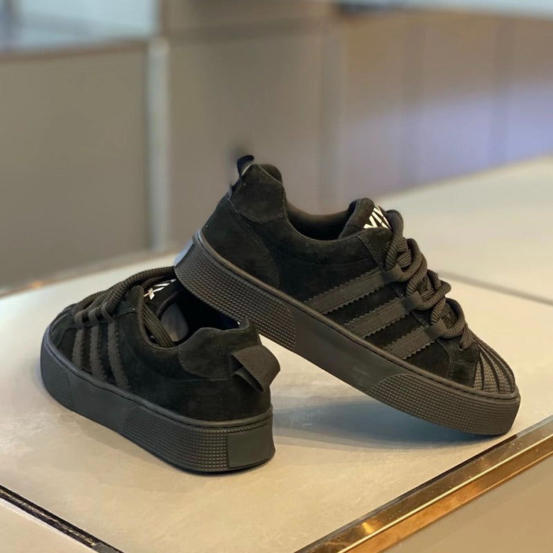 Autumn New Children's Genuine Leather Suede Low Top Board Shoes for Boys and Girls Retro Casual Shoes