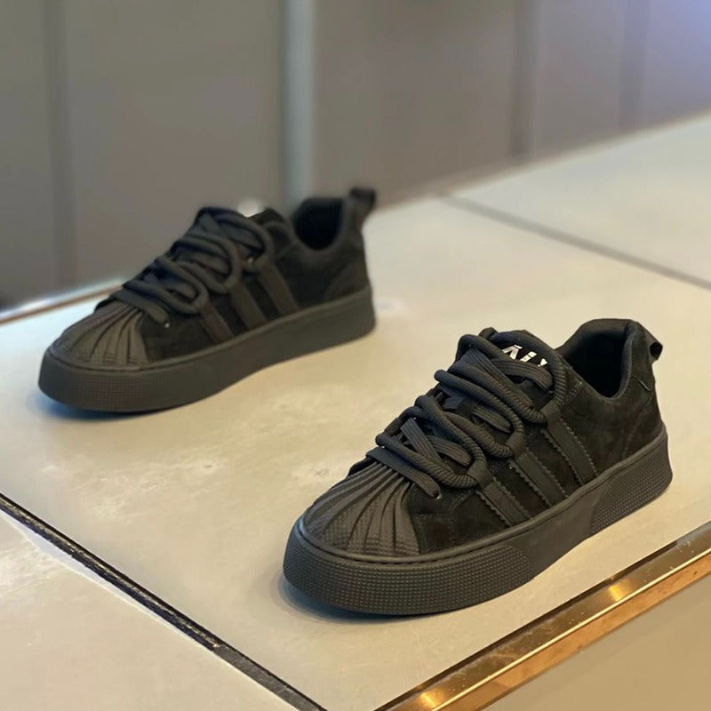 Autumn New Children's Genuine Leather Suede Low Top Board Shoes for Boys and Girls Retro Casual Shoes