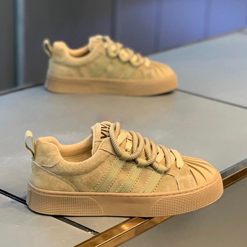 Autumn New Children's Genuine Leather Suede Low Top Board Shoes for Boys and Girls Retro Casual Shoes