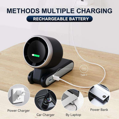 Premium High Speed Turbo Fan – Portable USB Handheld & Neck Hanging Folding Fan