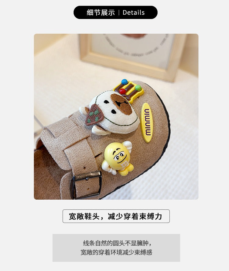 Cute bear plush Birkenstocks closed-toe slippers (Available)