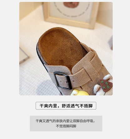 Cute bear plush Birkenstocks closed-toe slippers (Available)