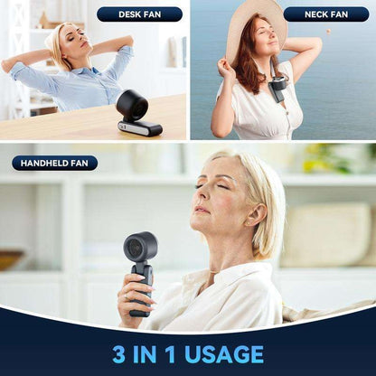 Premium High Speed Turbo Fan – Portable USB Handheld & Neck Hanging Folding Fan