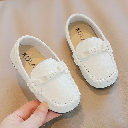 Korean Style Casual Children Gommino Soft Bottom Slip On Baby Shoes Boys' Leather Shoes Slip-on (Available) - Mom & Kids