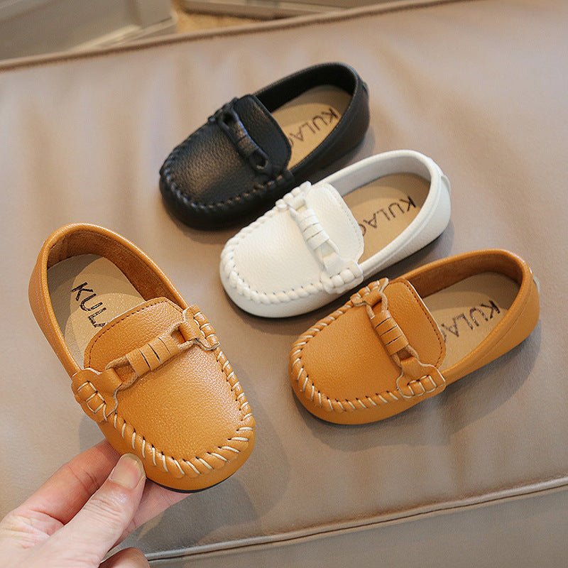 Korean Style Casual Children Gommino Soft Bottom Slip On Baby Shoes Boys' Leather Shoes Slip-on (Available) - Mom & Kids
