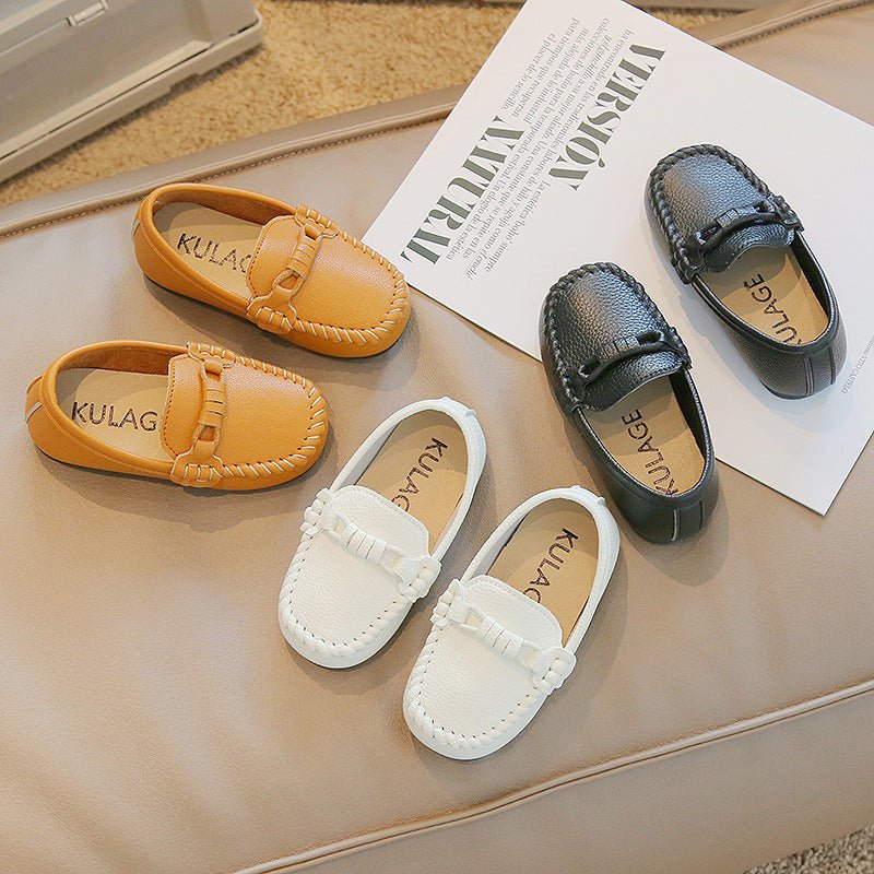 Korean Style Casual Children Gommino Soft Bottom Slip On Baby Shoes Boys' Leather Shoes Slip-on (Available) - Mom & Kids