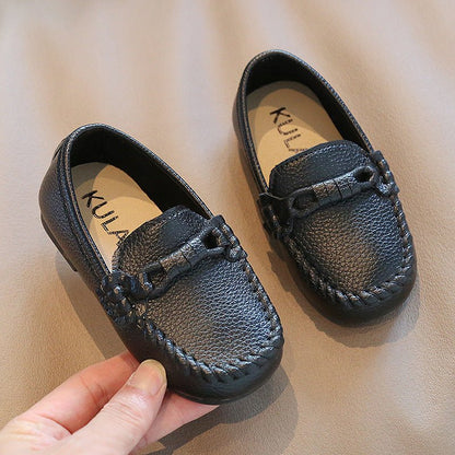 Korean Style Casual Children Gommino Soft Bottom Slip On Baby Shoes Boys' Leather Shoes Slip-on (Available) - Mom & Kids
