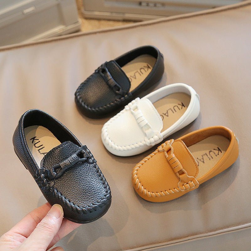 Korean Style Casual Children Gommino Soft Bottom Slip On Baby Shoes Boys' Leather Shoes Slip-on (Available) - Mom & Kids