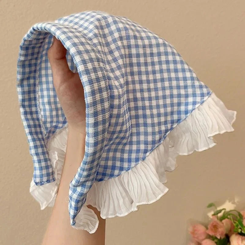 Lace Triangular Hair Scarf Headband Square Headscarf Hairband Turban Bandage Bandana Headband Women Headwarp Hair Accessories - Mom & Kids