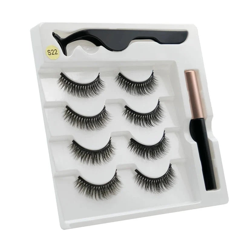 Magnetic Eyelashes Kit with Eyeliner Pen – 3D Reusable Lashes (Available)