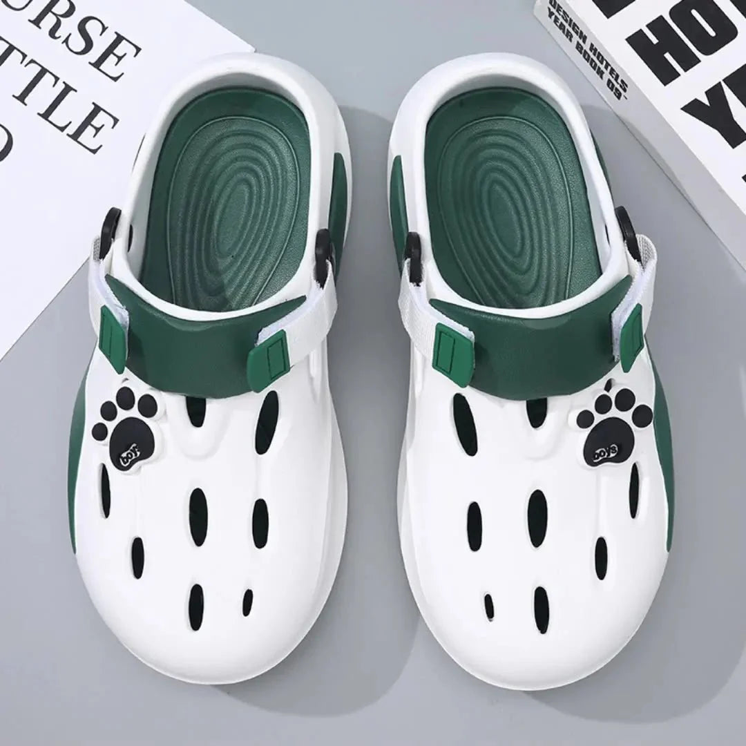 New Summer Men's Barefoot Sandals Soft Sole Comfortable Breathable Non Slip Tulip Slippers Thick Sole Casual Walking Beach Shoes - Mom & Kids
