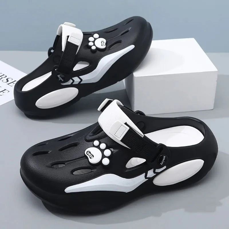 New Summer Men's Barefoot Sandals Soft Sole Comfortable Breathable Non Slip Tulip Slippers Thick Sole Casual Walking Beach Shoes - Mom & Kids