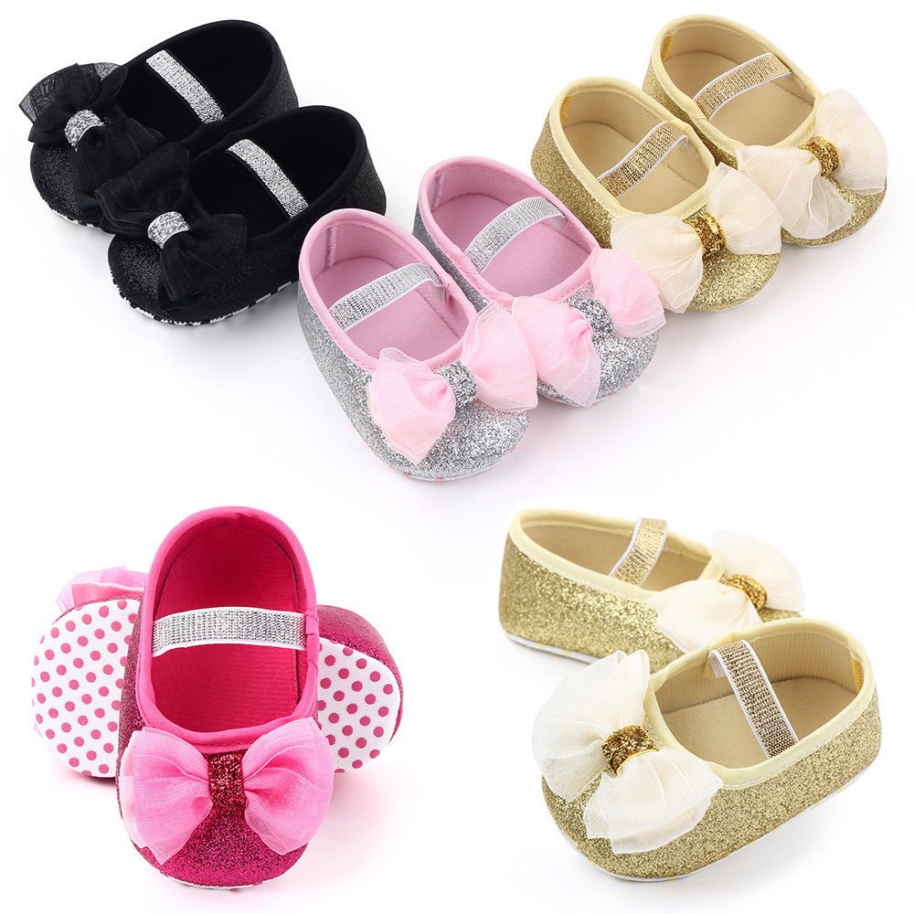 Newborn Princess Shoes Baby Shoes Soft Soled Baby Shoes Bow Princess Shoes Single Shoes (Available) - Mom & Kids
