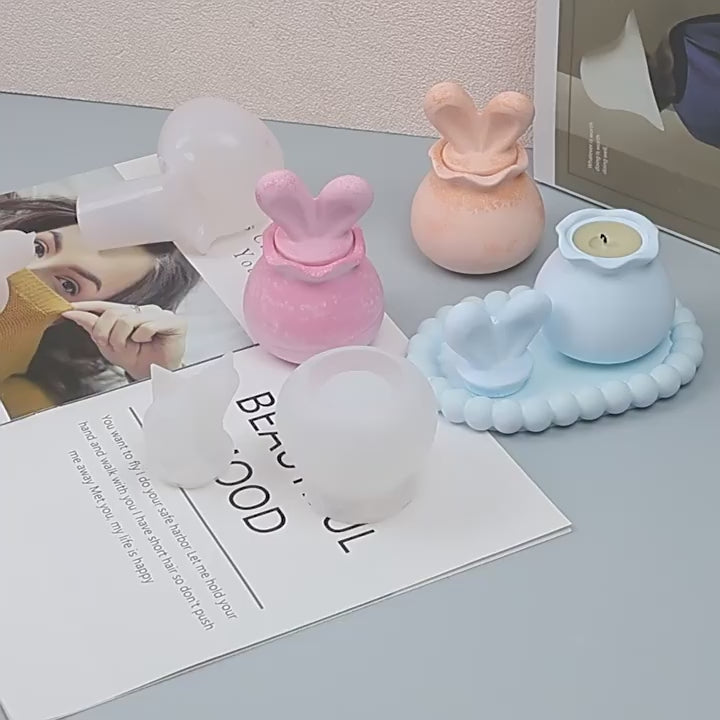 Rotating Staircase Castle Aromatherapy Stove Resin Silicone Mold Glue DIY Ladder Castle Plaster Incense Burner Candle Cup video 1