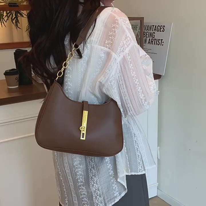 Korean Niche Design Bag for Women 2025 Summer New Texture Handheld Armpit Bag Versatile Fashion Shoulder Bag video 1