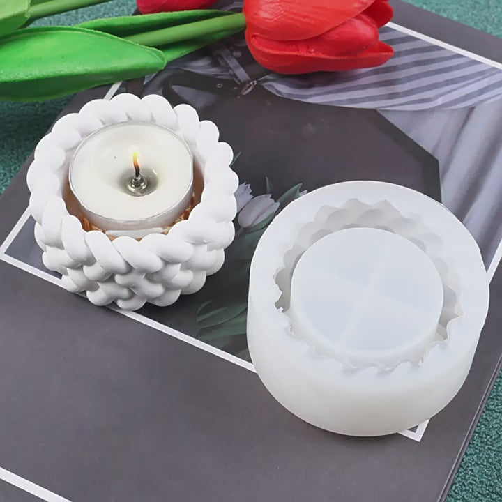 Silicone Mold for Making Braided Pattern Succulent Flower Pots, Indoor Storage Boxes, and Decorative Ornaments video 1