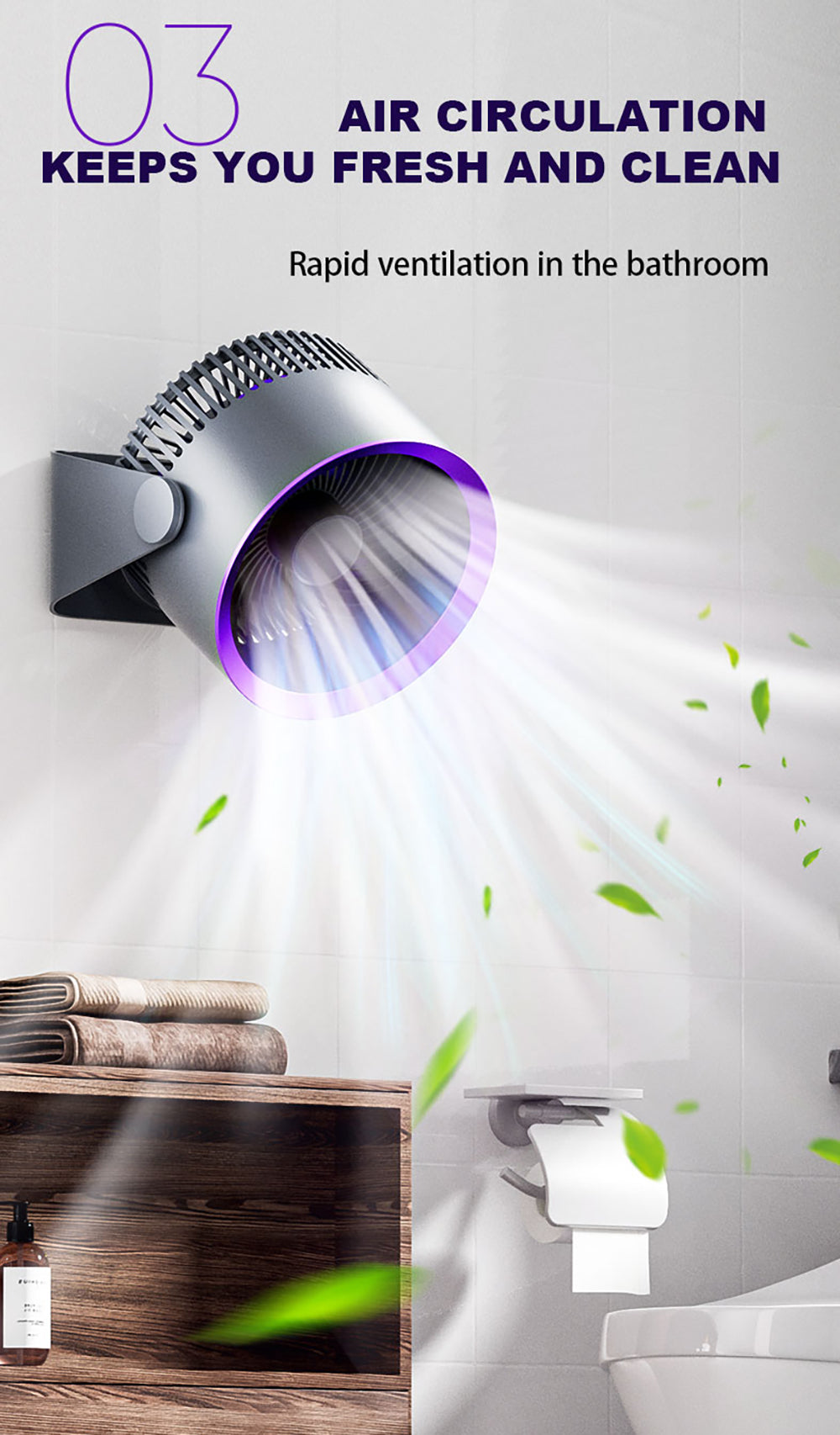 🪭 Multifunctional 360° Rotation Portable Rechargeable Air Cooling Circulating Fan!! ( Available )