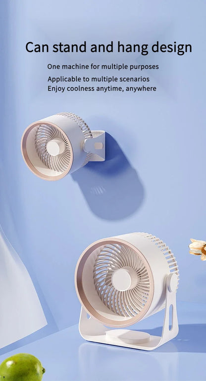 🪭 Multifunctional 360° Rotation Portable Rechargeable Air Cooling Circulating Fan!! ( Available )