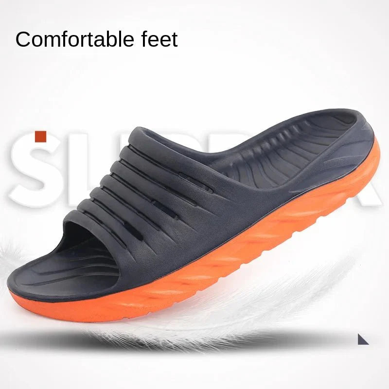 Slippers Men's Summer Large Size 49 Thick-soled Soft Material Arch Shock Absorption Flip-flops Beach Shoes Non-slip Safety Shoes - Mom & Kids
