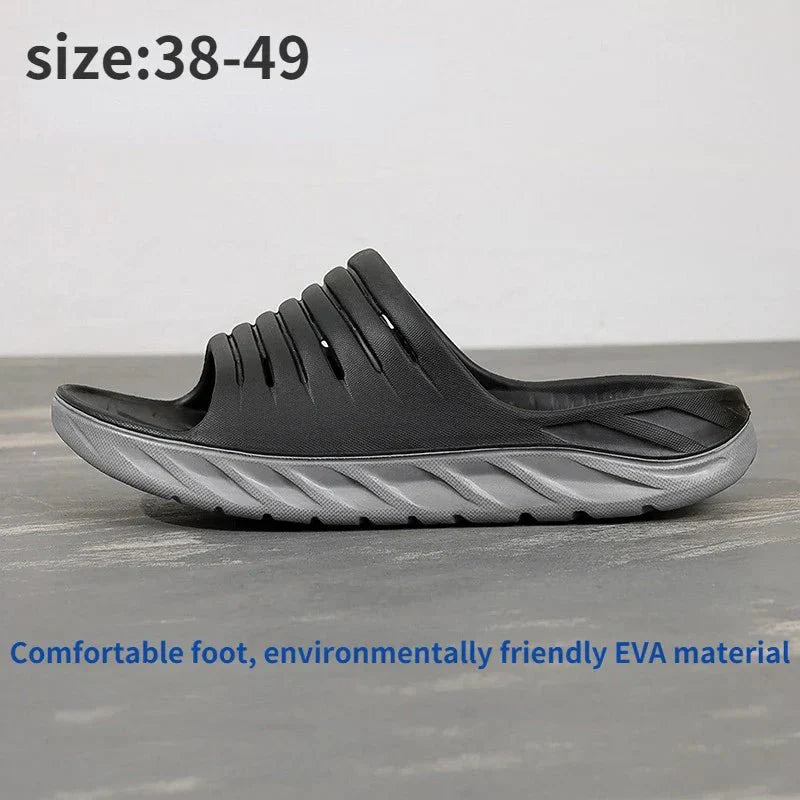 Slippers Men's Summer Large Size 49 Thick-soled Soft Material Arch Shock Absorption Flip-flops Beach Shoes Non-slip Safety Shoes - Mom & Kids