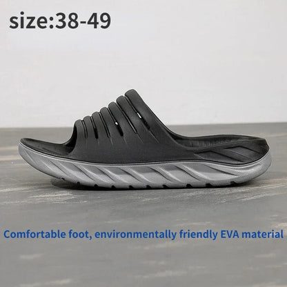 Slippers Men's Summer Large Size 49 Thick-soled Soft Material Arch Shock Absorption Flip-flops Beach Shoes Non-slip Safety Shoes - Mom & Kids