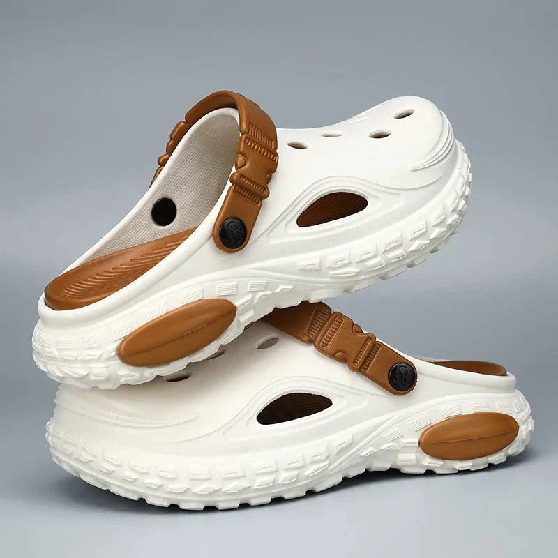 Summer Men's Thick Soled Non-Slip Breathable Toe-Cap Sandals Casual Beach Slippers - Mom & Kids