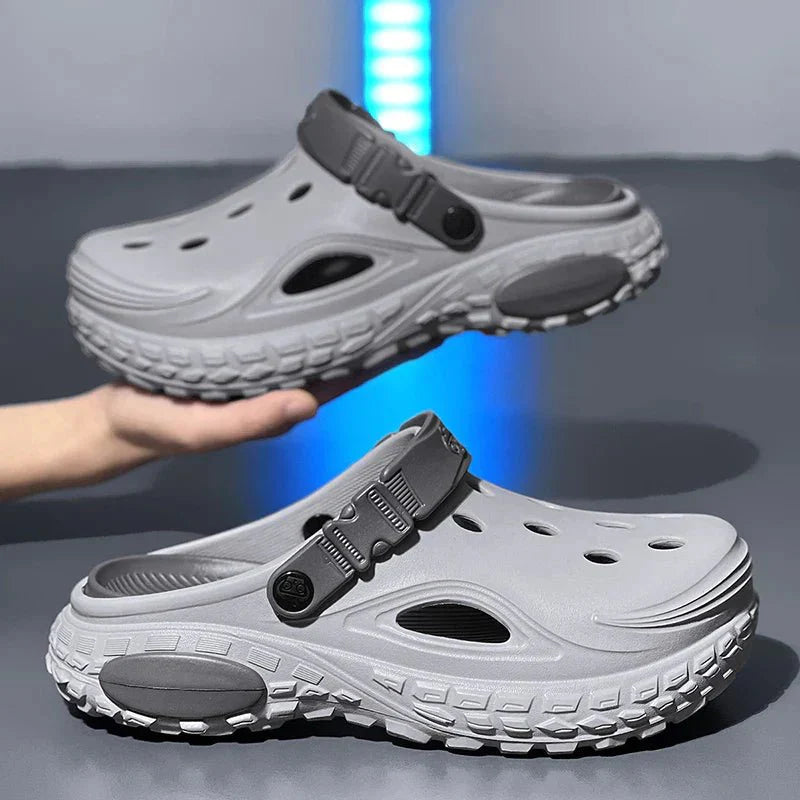 Summer Men's Thick Soled Non-Slip Breathable Toe-Cap Sandals Casual Beach Slippers - Mom & Kids