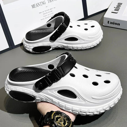 Summer Men's Thick Soled Non-Slip Breathable Toe-Cap Sandals Casual Beach Slippers - Mom & Kids