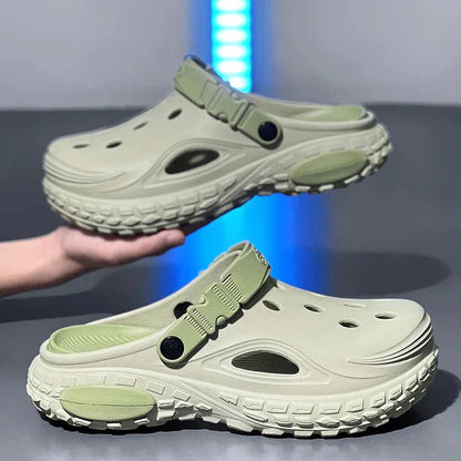 Summer Men's Thick Soled Non-Slip Breathable Toe-Cap Sandals Casual Beach Slippers - Mom & Kids