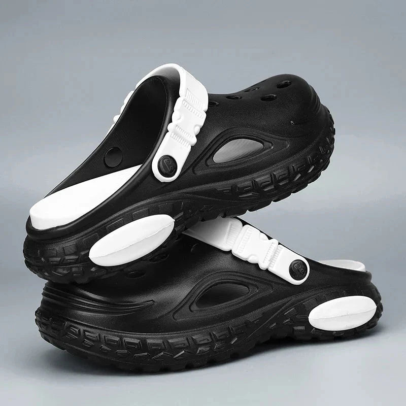 Summer Men's Thick Soled Non-Slip Breathable Toe-Cap Sandals Casual Beach Slippers - Mom & Kids