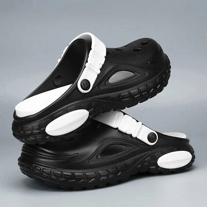 Summer Men's Thick Soled Non-Slip Breathable Toe-Cap Sandals Casual Beach Slippers - Mom & Kids