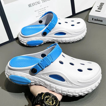 Summer Men's Thick Soled Non-Slip Breathable Toe-Cap Sandals Casual Beach Slippers - Mom & Kids