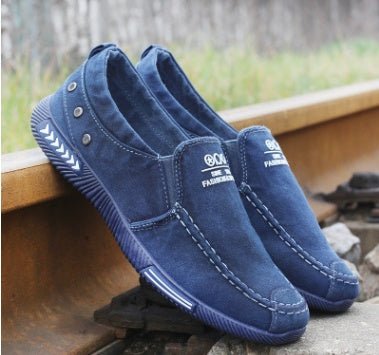 Summer new men's canvas shoes a pedal breathable lazy shoes men low to help the old Beijing cloth shoes spring casual shoes - Mom & Kids