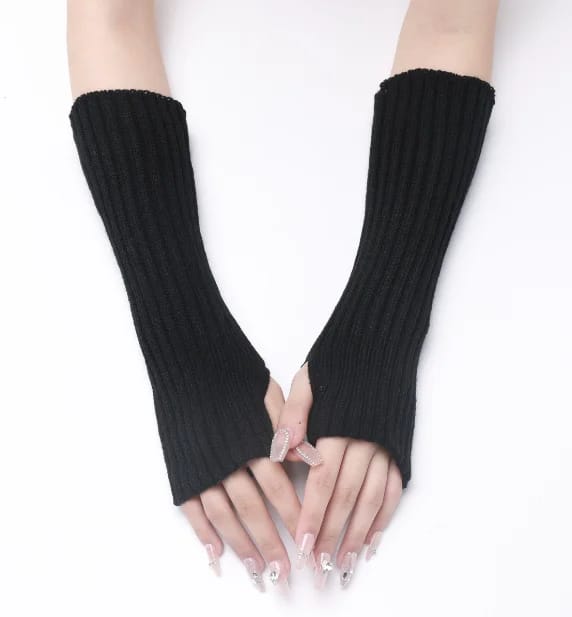 Winter Mitten Arm Warmers Knit Crochet Long Sleeve Fingerless Mittens Half Finger Acrylic Mittens (Available) - Mom & Kids